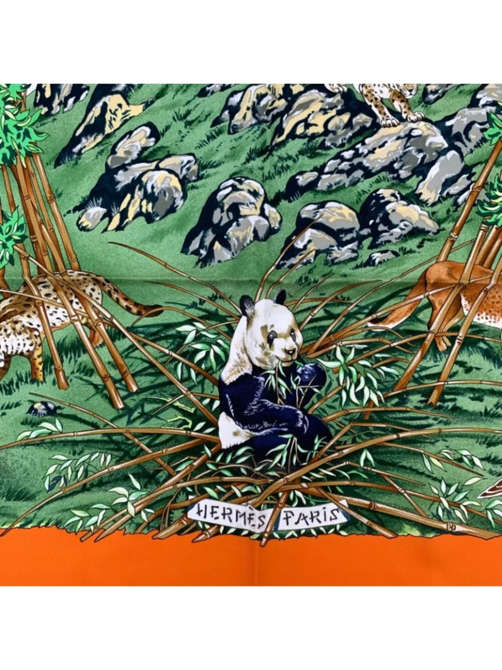 Hermes Carre 90 Sichuan Orange Multicolor Silk Scarf - Picture 6 of 7